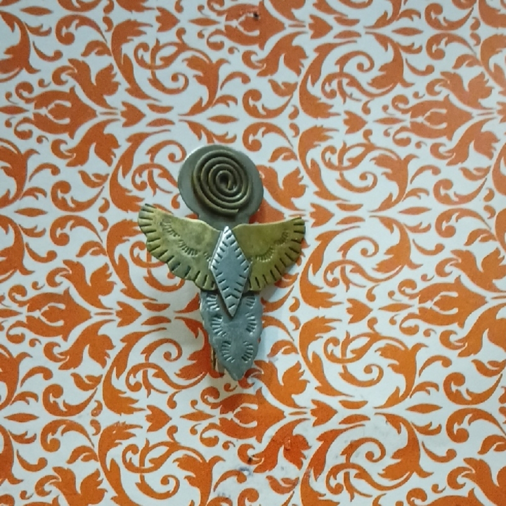 Artistic Silver and Gold Angel Pin